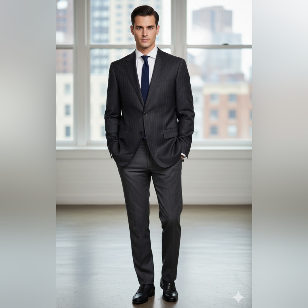GIORGIO ARMANI LE COLLEZIONI NAVY BLUE PIN STRIPES MEN'S NWOT SPORT COAT SIZE